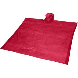 Bullet Ziva Adults Unisex Disposable Rain Poncho With Pouch / Red